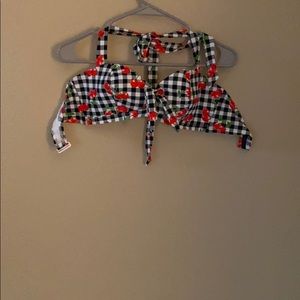 Gingham Cherry Bathing Suit Top